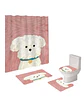 Juego 5 piezas con Cortina de baño de Tela Poliéster y  Forro de Ducha de Plástico - Miniatura 3
