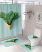 Juego 5 piezas con Cortina de baño de Tela Poliéster y  Forro de Ducha de Plástico - Miniatura 1