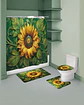 Juego 5 piezas con Cortina de baño de Tela Poliéster y  Forro de Ducha de Plástico - Miniatura 1