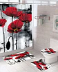 Juego 5 piezas con Cortina de baño de Tela Poliéster y  Forro de Ducha de Plástico - Miniatura 1