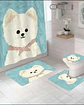 Juego 5 piezas con Cortina de baño de Tela Poliéster y  Forro de Ducha de Plástico - Miniatura 5