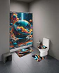 Juego 5 piezas con Cortina de baño de Tela Poliéster y  Forro de Ducha de Plástico - Miniatura 5