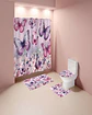 Juego 5 piezas con Cortina de baño de Tela Poliéster y  Forro de Ducha de Plástico - Miniatura 1