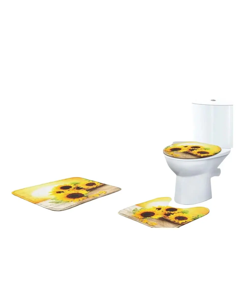 Juego 5 piezas con Cortina de baño de Tela Poliéster y  Forro de Ducha de Plástico 6