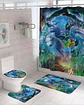 Juego 5 piezas con Cortina de baño de Tela Poliéster y  Forro de Ducha de Plástico - Miniatura 1