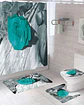 Juego 5 piezas con Cortina de baño de Tela Poliéster y  Forro de Ducha de Plástico - Miniatura 1
