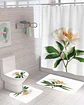Juego 5 piezas con Cortina de baño de Tela Poliéster y  Forro de Ducha de Plástico - Miniatura 1