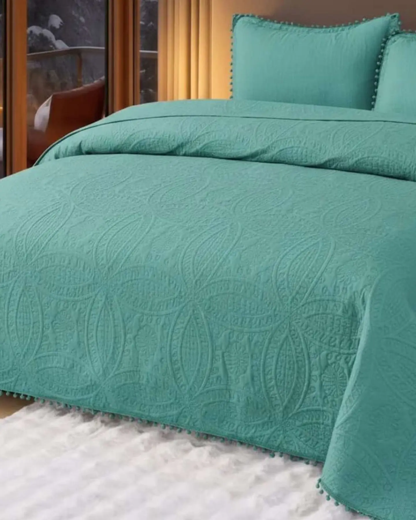 Cubrecama con pompones 2 plazas 4