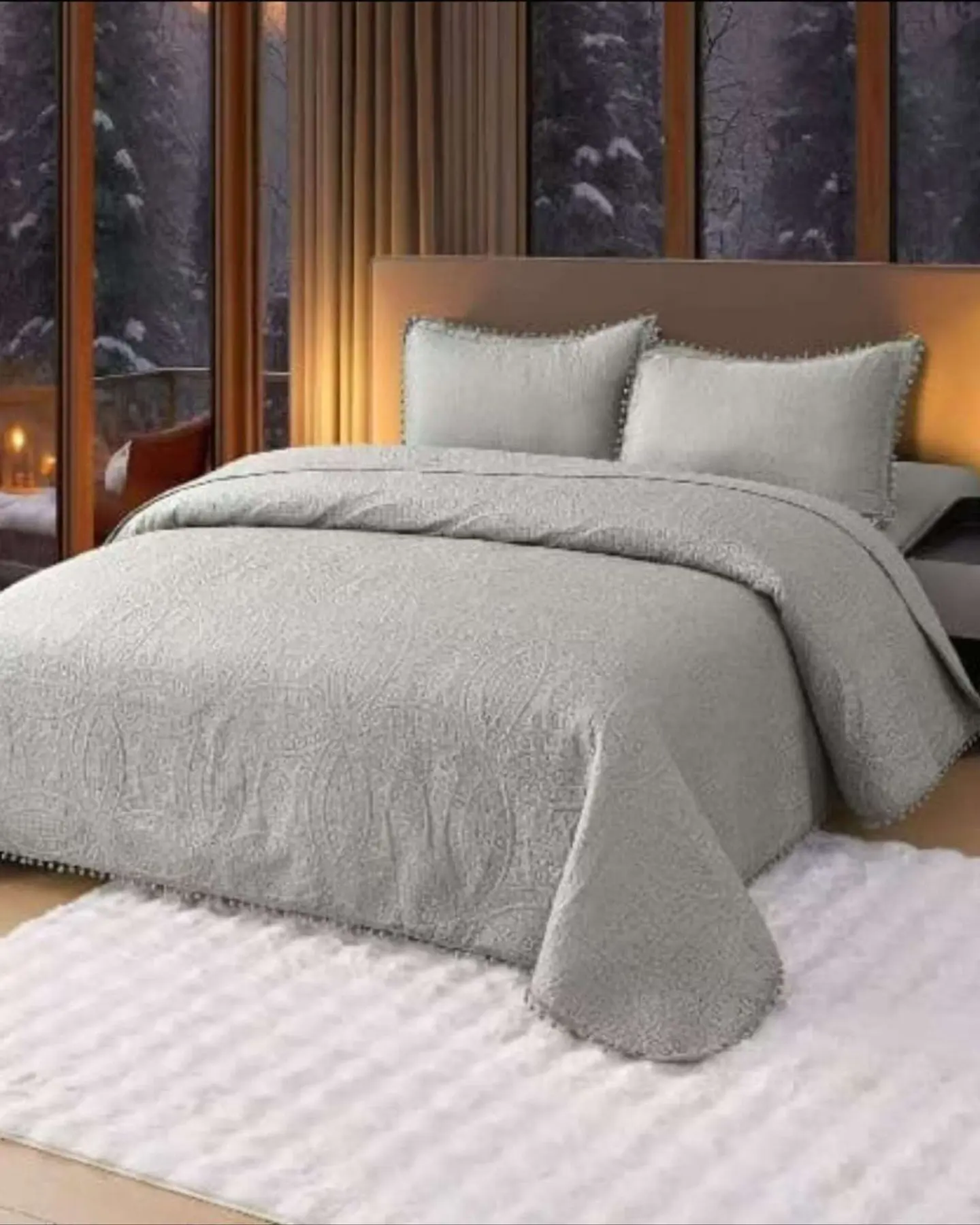 Cubrecama con pompones 2 plazas 4