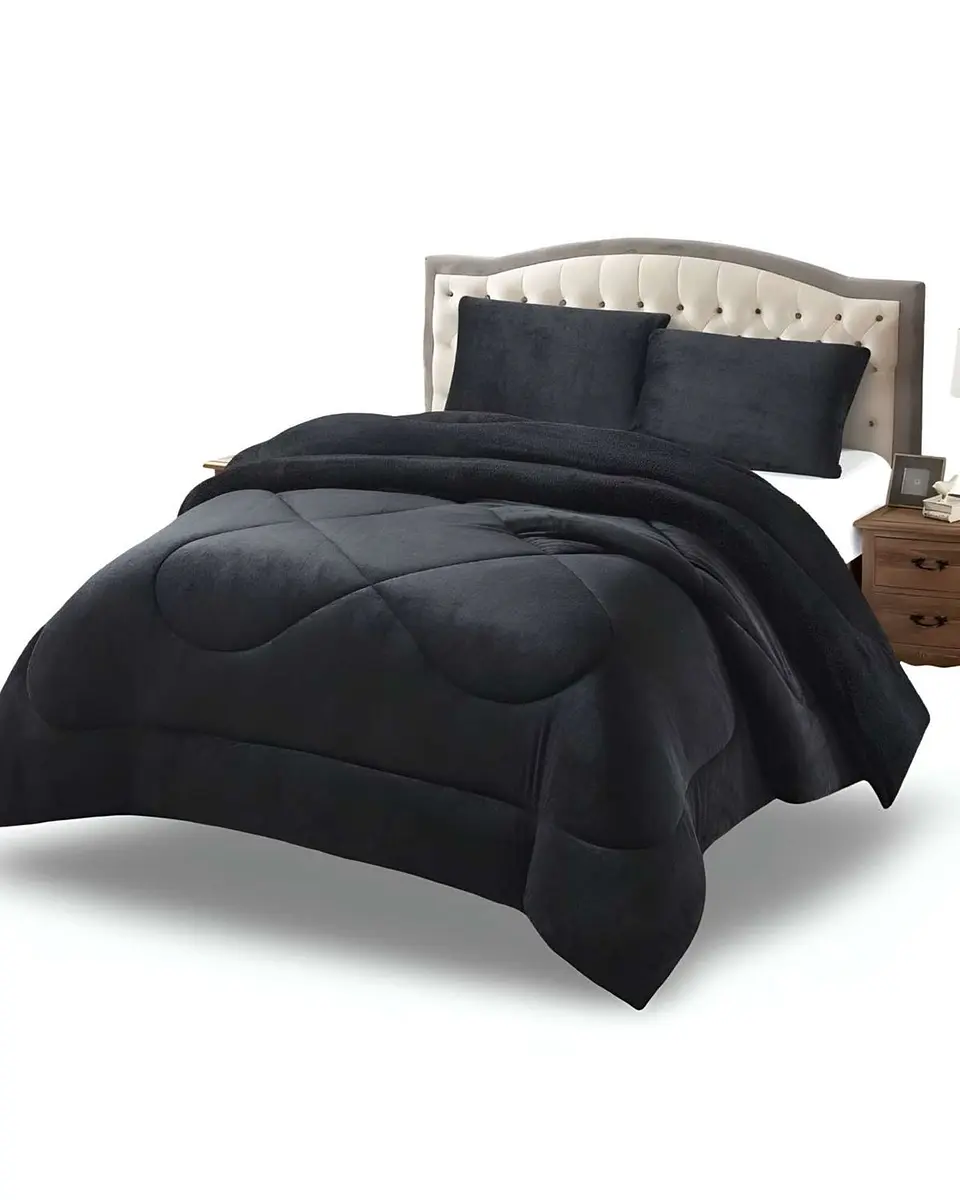 Cubrecama plush con chiporro Acolchado liso King 1