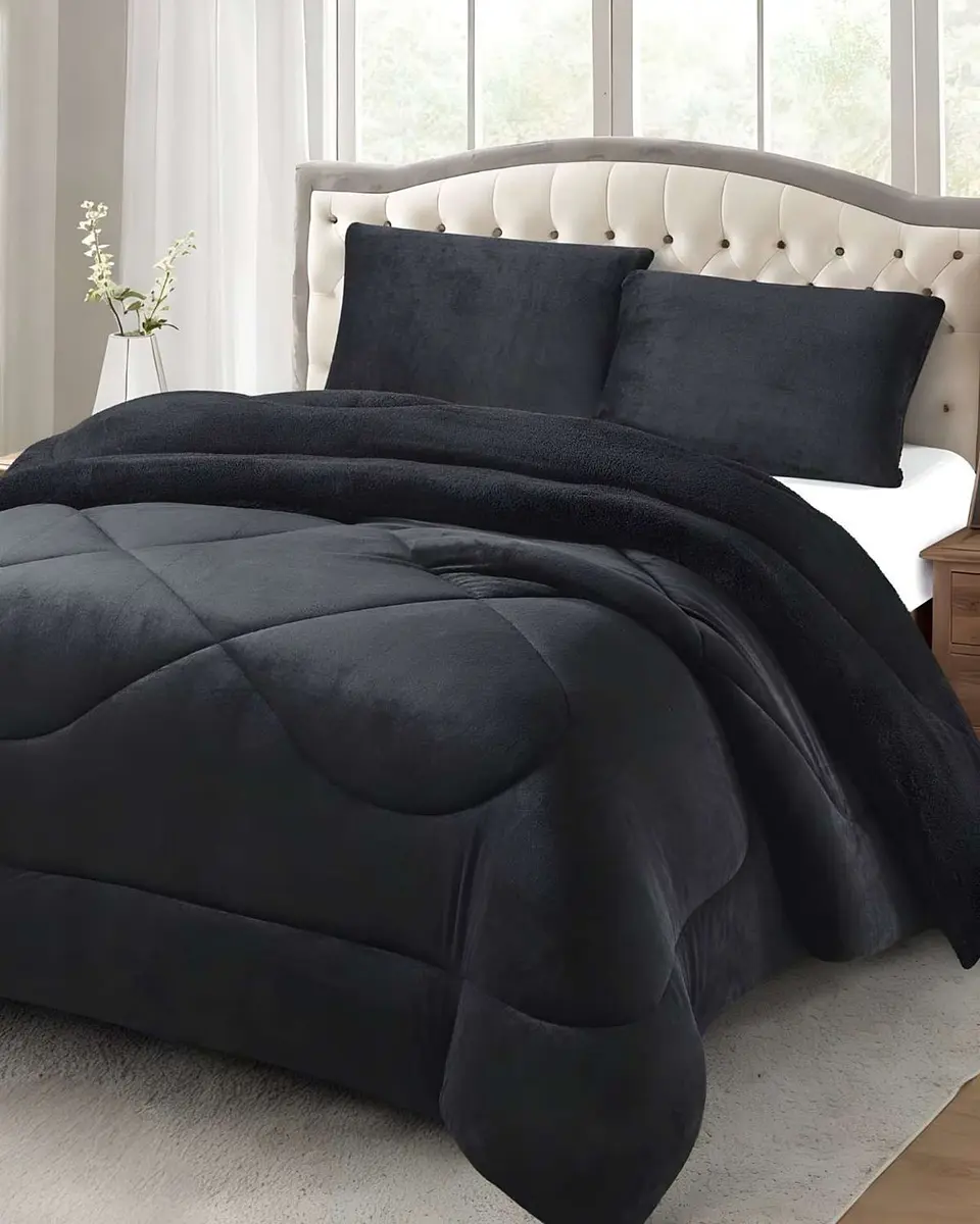 Cubrecama plush con chiporro Acolchado liso King 4
