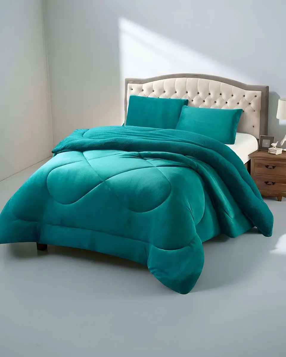 Cubrecama plush con chiporro Acolchado liso King 4