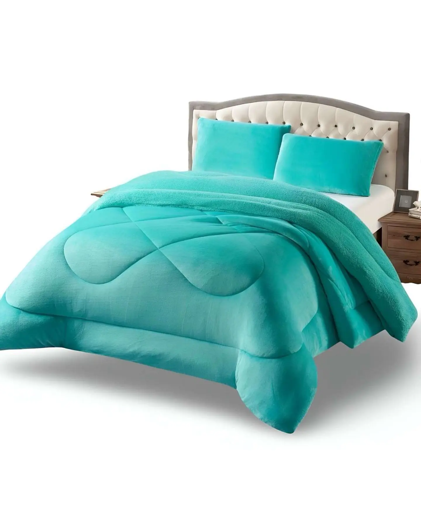 Cubrecama plush con chiporro Acolchado liso King 1