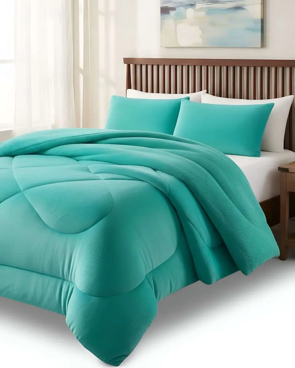 Cubrecama plush con chiporro Acolchado liso King 3
