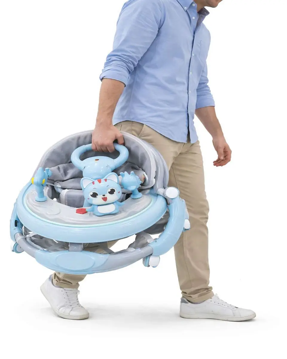 Pack 2 Andador de Bebe Gemelos con Juegos Interactivos - Seguridad y Diversion en sus Primeros Pasos Azul 4