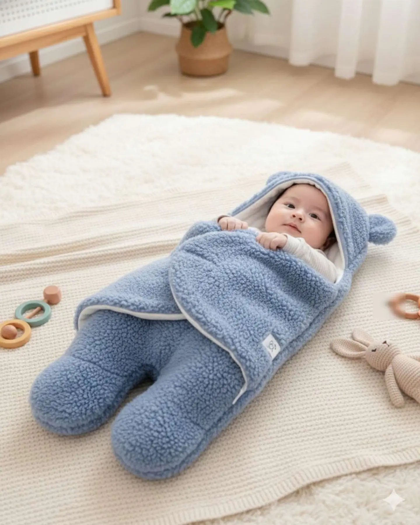 SACO DE BEBÉ OSITO TALLA 6 MESES AZUL 4