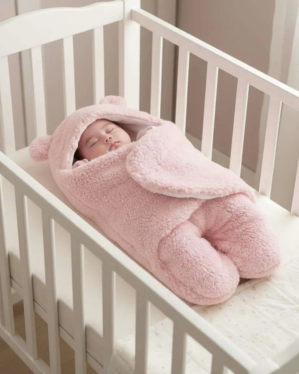 SACO DE BEBÉ OSITO TALLA 6 MESES ROSADO 3