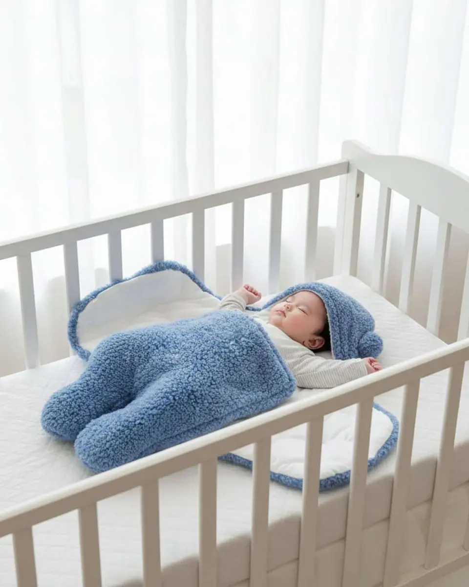 SACO DE BEBÉ OSITO TALLA 9 MESES AZUL 3