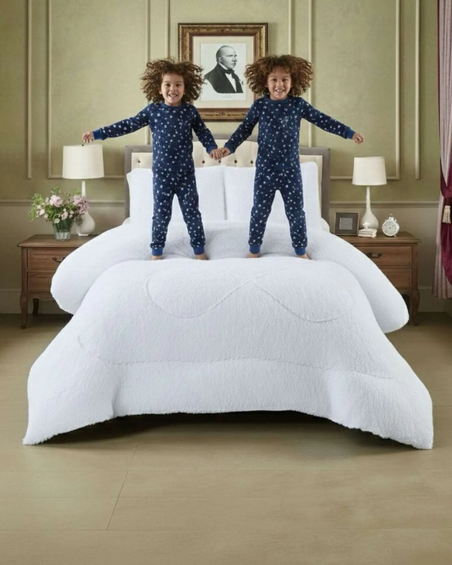 Plumón Cubrecama 2 plazas Sherpa Peludo Invierno Diseño Suave 5