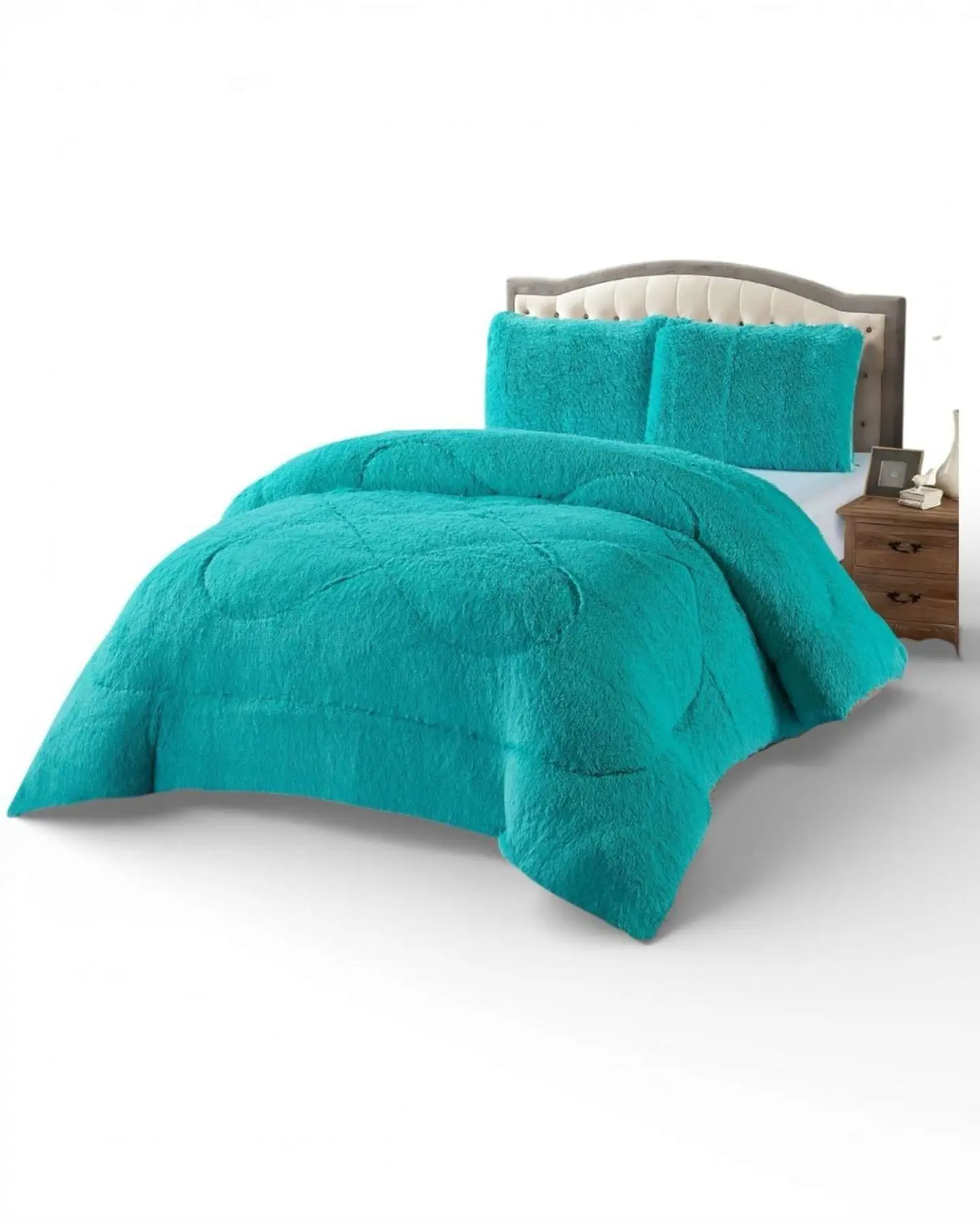 Plumón Cubrecama 2 plazas Sherpa Peludo Invierno Diseño Suave 6