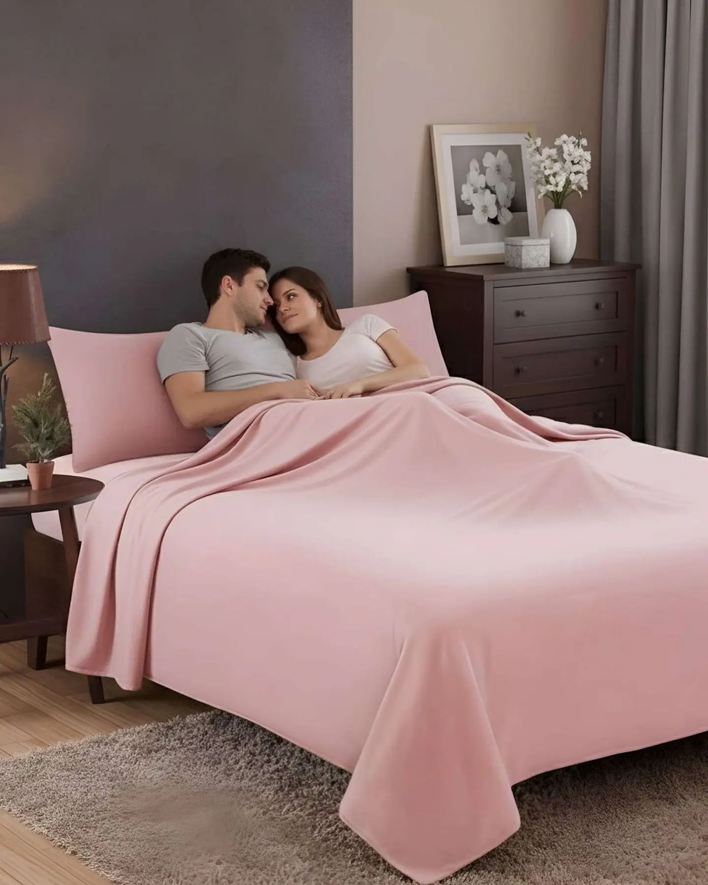 Sábana de Polar Ultra Suave Máxima Calidez y Confort Rosa 2 plazas 3