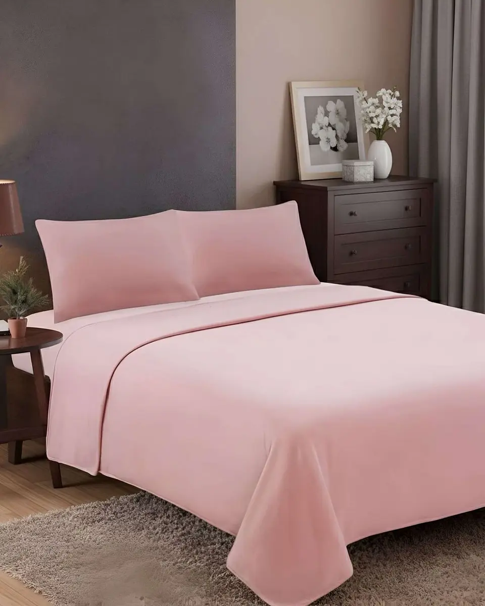 Sábana de Polar Ultra Suave Máxima Calidez y Confort Rosa 2 plazas 6