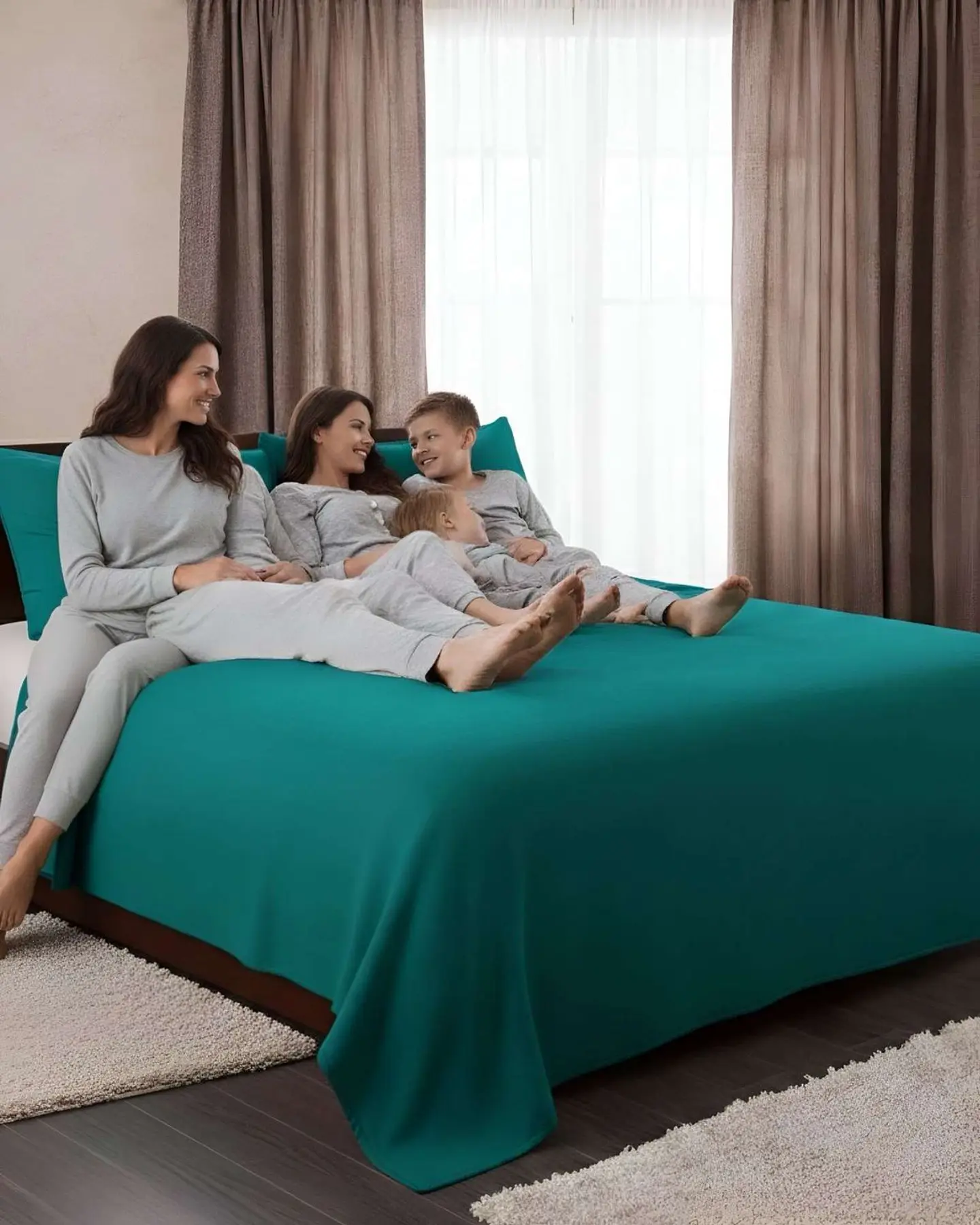 Sábana de Polar Ultra Suave Máxima Calidez y Confort Verde King 6