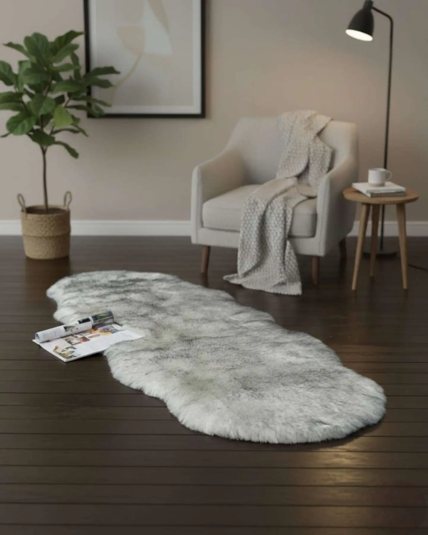 Alfombra de pelo de Oveja sintetico ultra suave 2