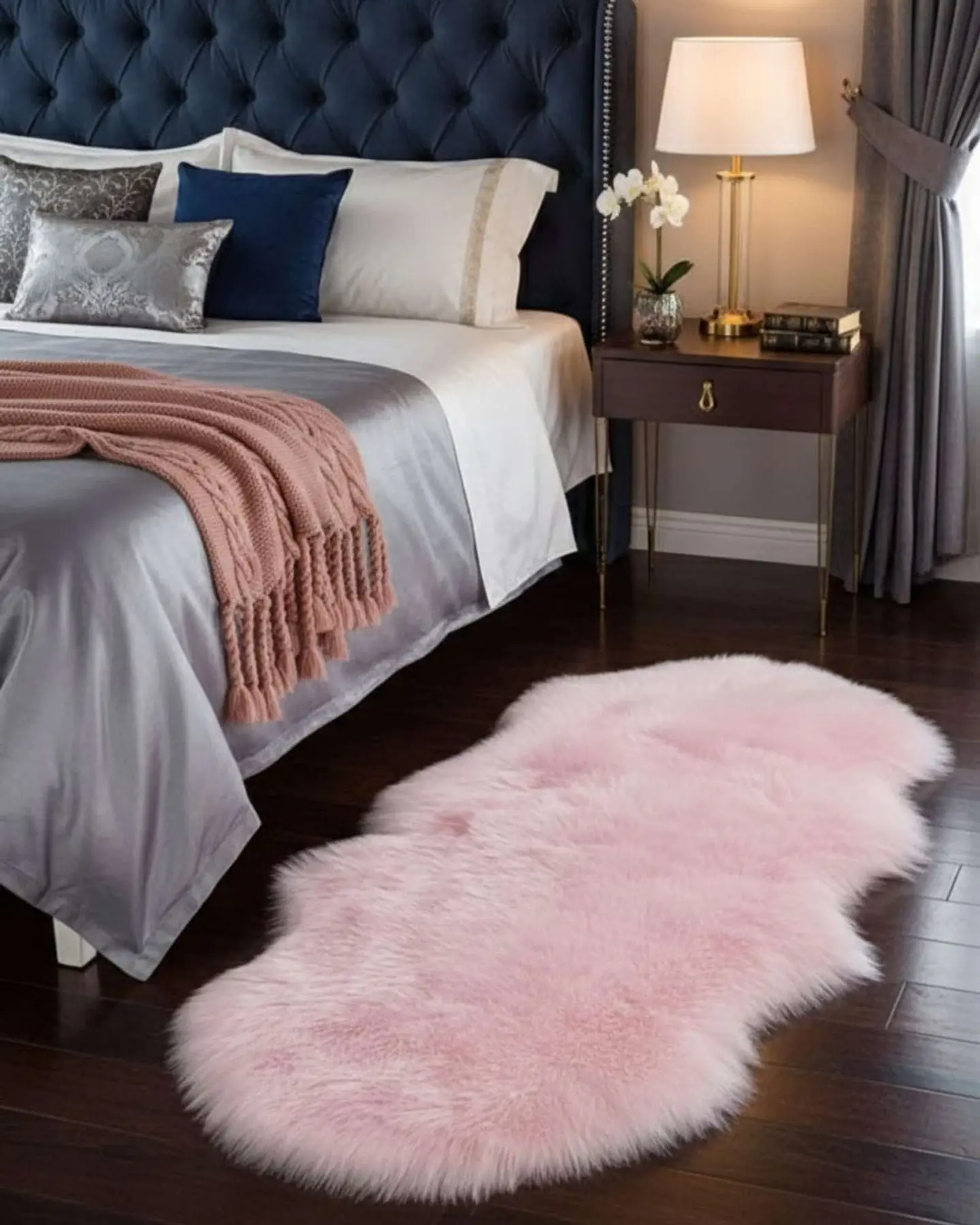 Juego de 2 Alfombra de pelo de Oveja sintetico ultra suave 3