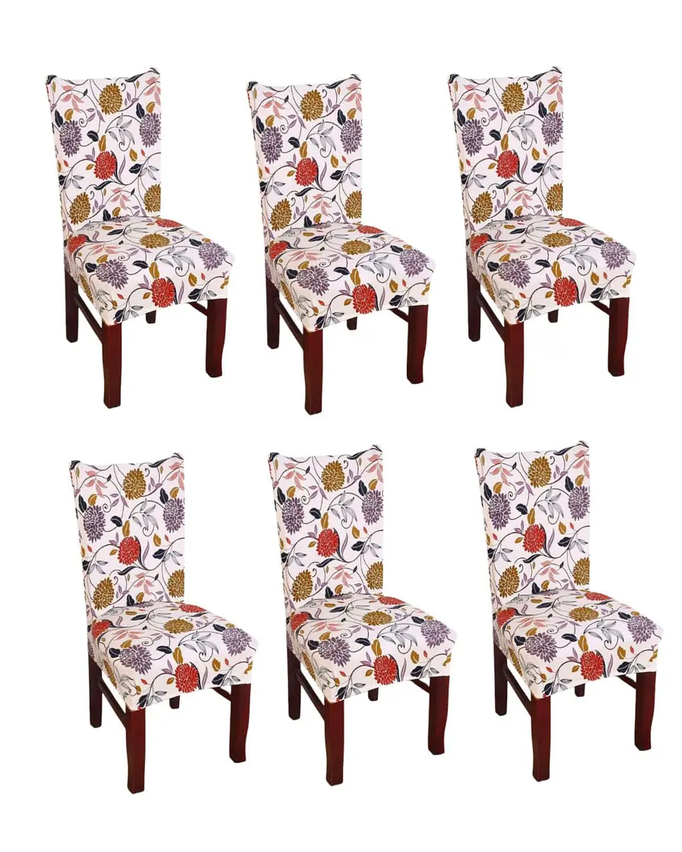 SET DE 6 FUNDAS LISAS ELASTICADAS DE SILLAS 3