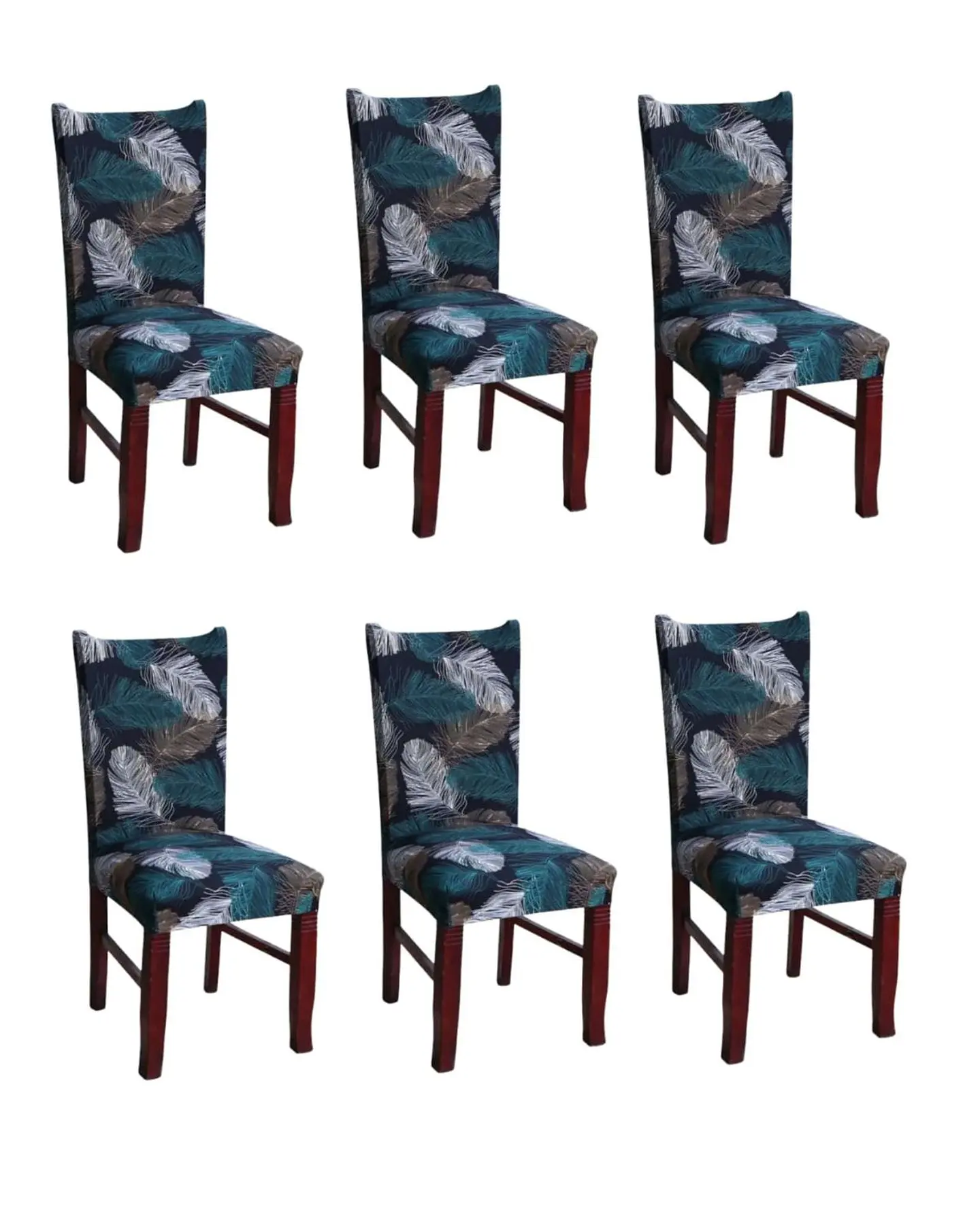 SET DE 6 FUNDAS LISAS ELASTICADAS DE SILLAS 3