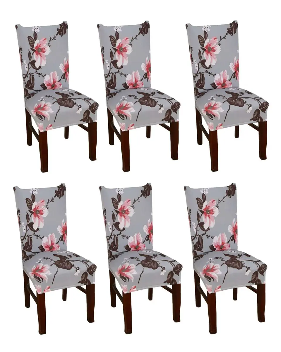 SET DE 6 FUNDAS LISAS ELASTICADAS DE SILLAS 3