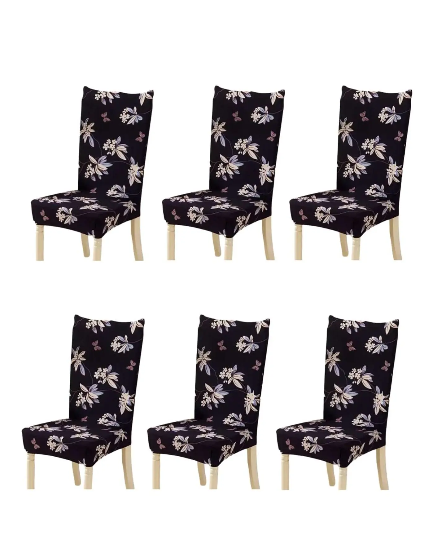 SET DE 6 FUNDAS LISAS ELASTICADAS DE SILLAS 3
