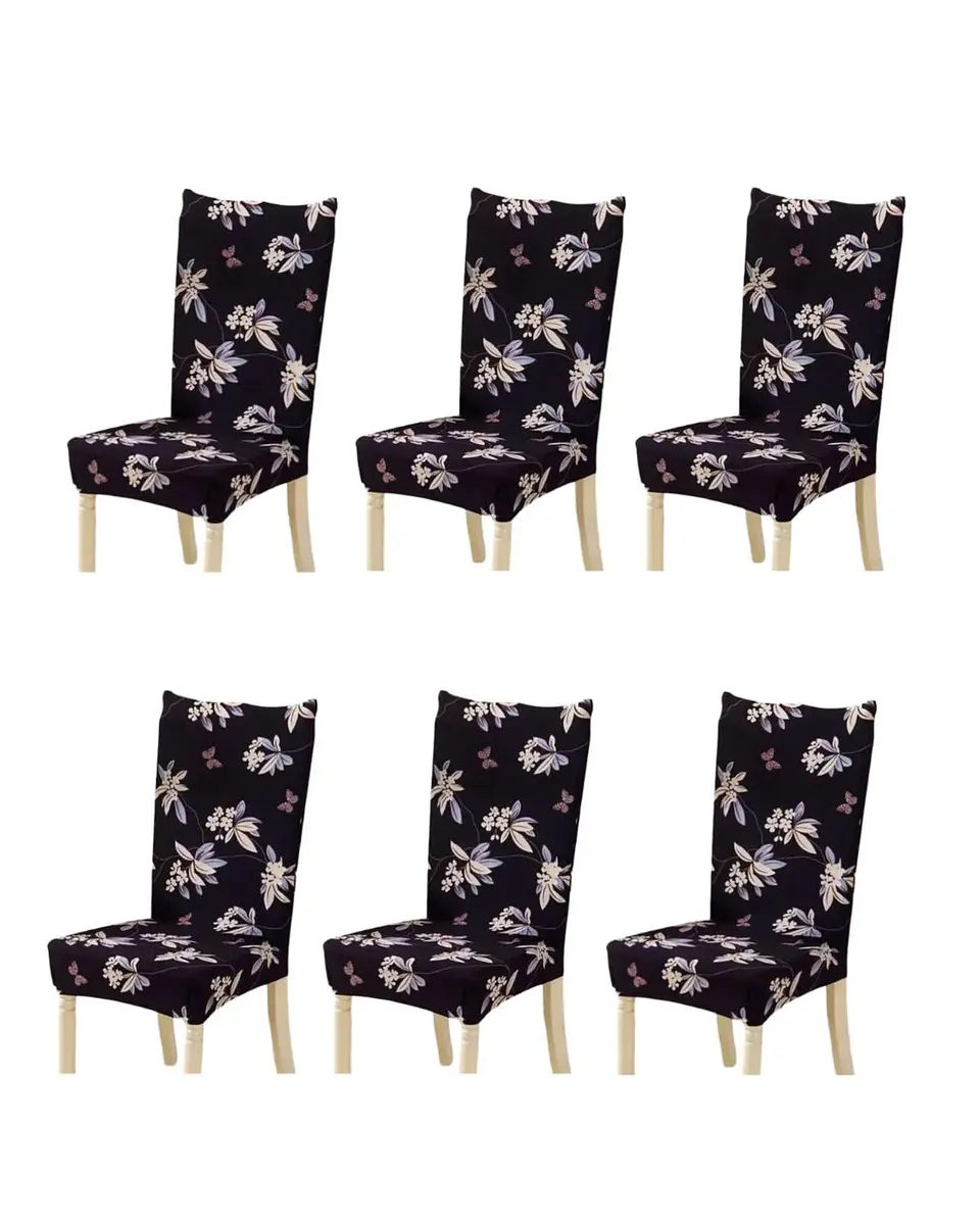 SET DE 6 FUNDAS LISAS ELASTICADAS DE SILLAS 3