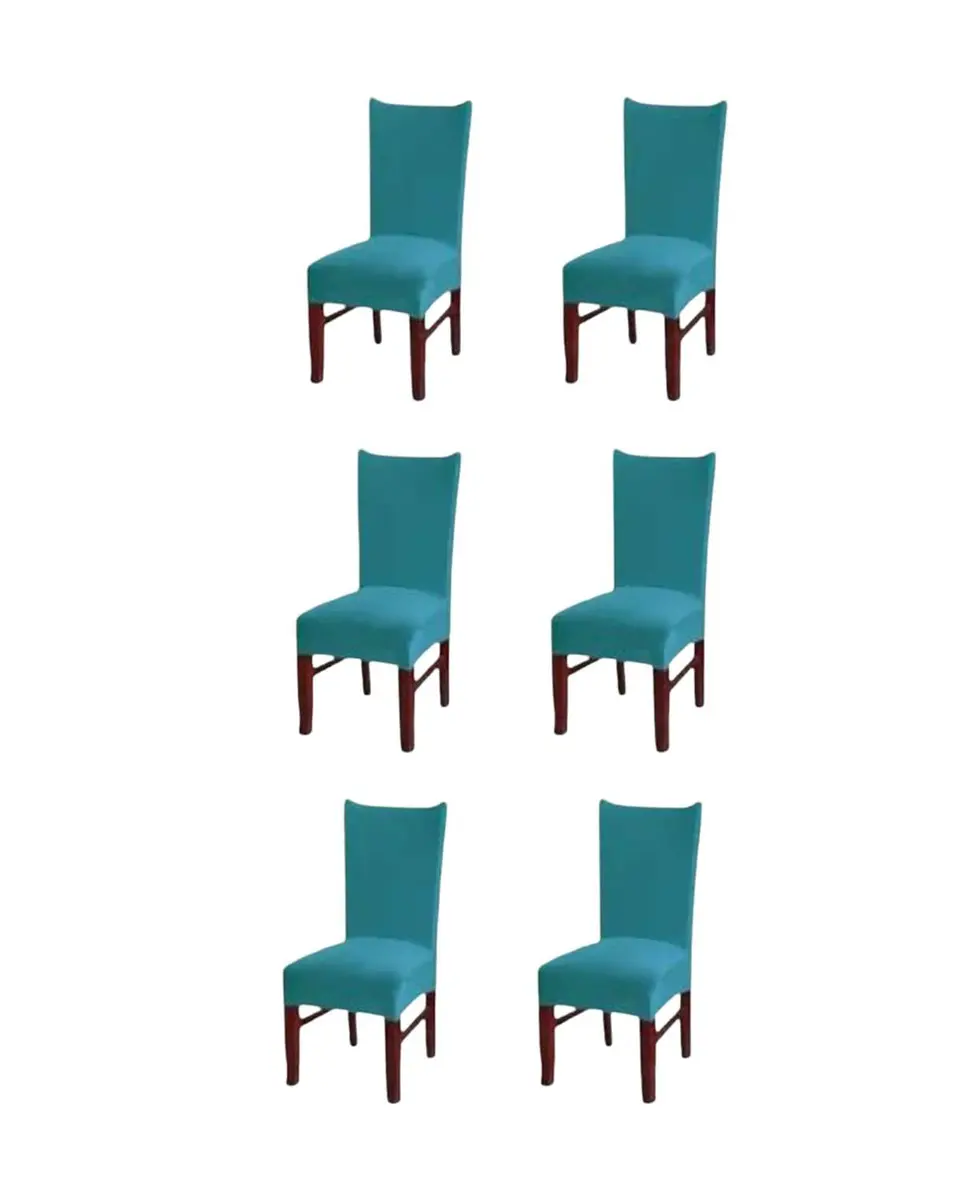SET DE 6 FUNDAS LISAS ELASTICADAS DE SILLAS 2