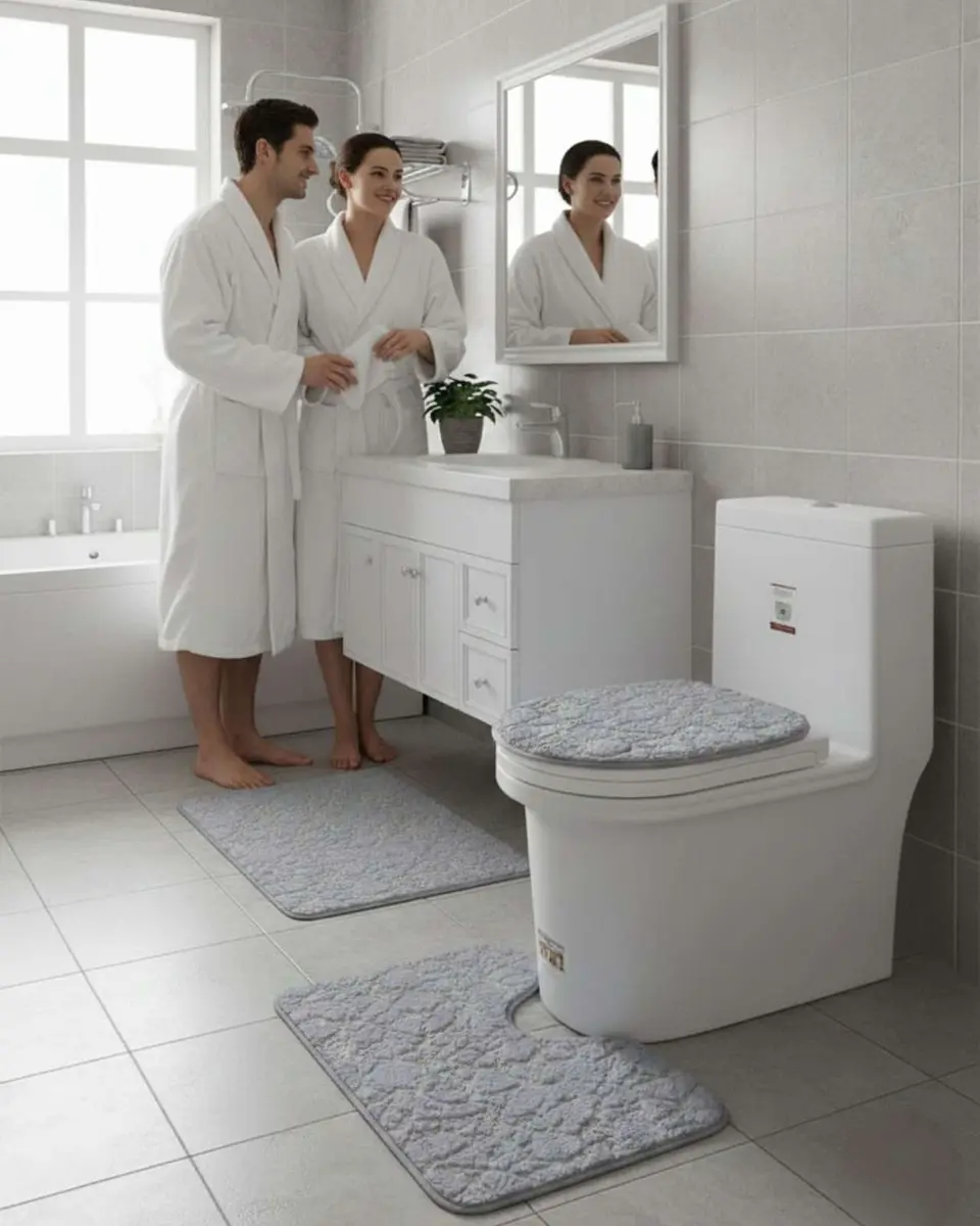 SET DE BAÑO DE MARMOL ATERCIOPELADOS 3 PIEZAS 3