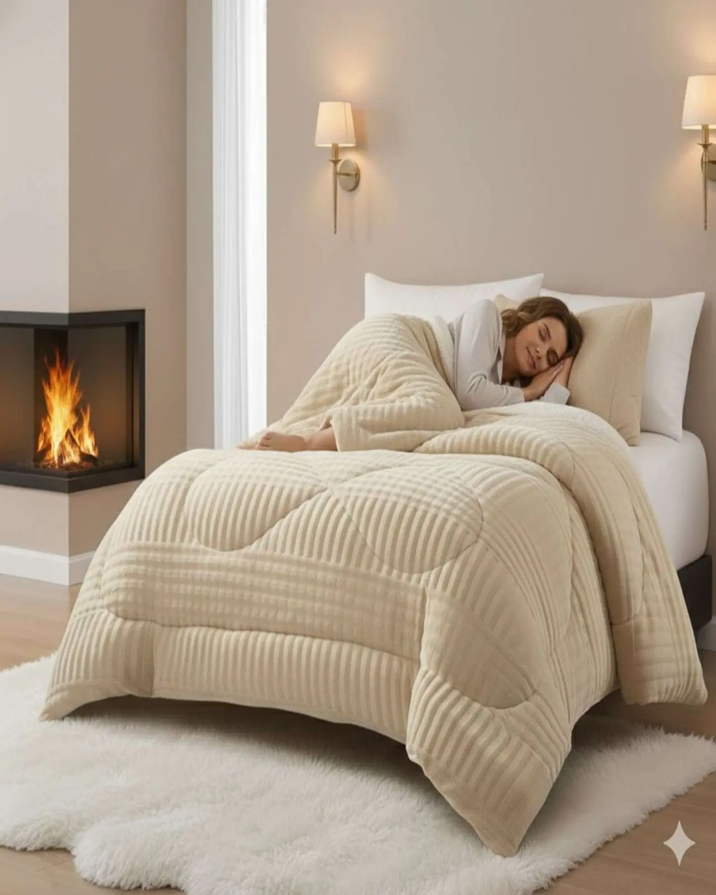 Cubrecama Plaza y Media Sherpa Chiporro Invierno Extra Suave Premium 3