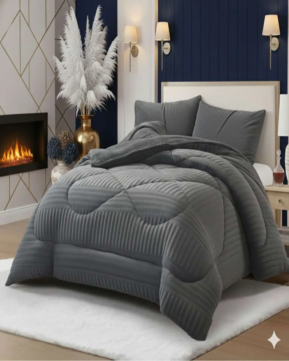 Cubrecama Plaza y Media Sherpa Chiporro Invierno Extra Suave Premium 4