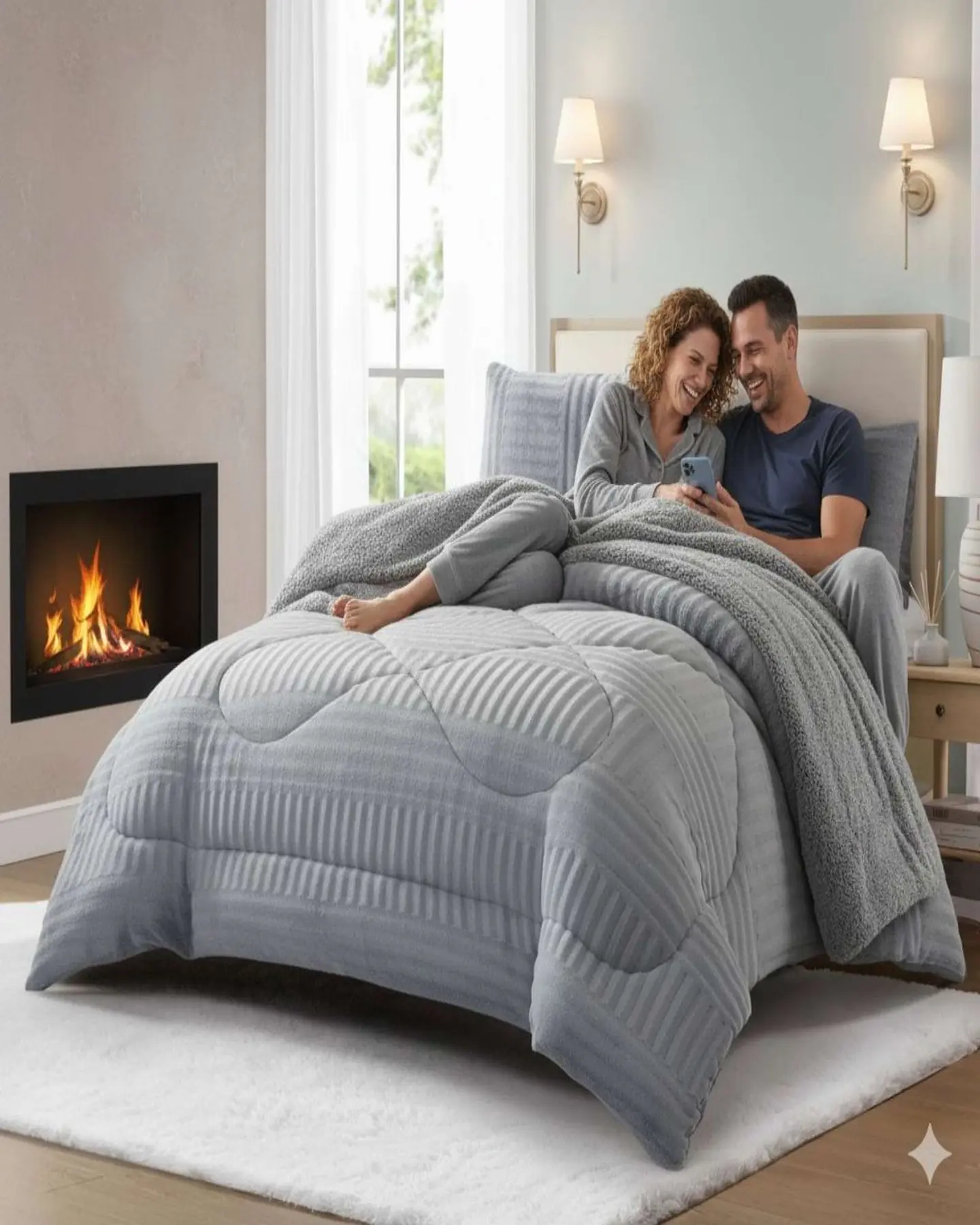 Cubrecama Plaza y Media Sherpa Chiporro Invierno Extra Suave Premium 1