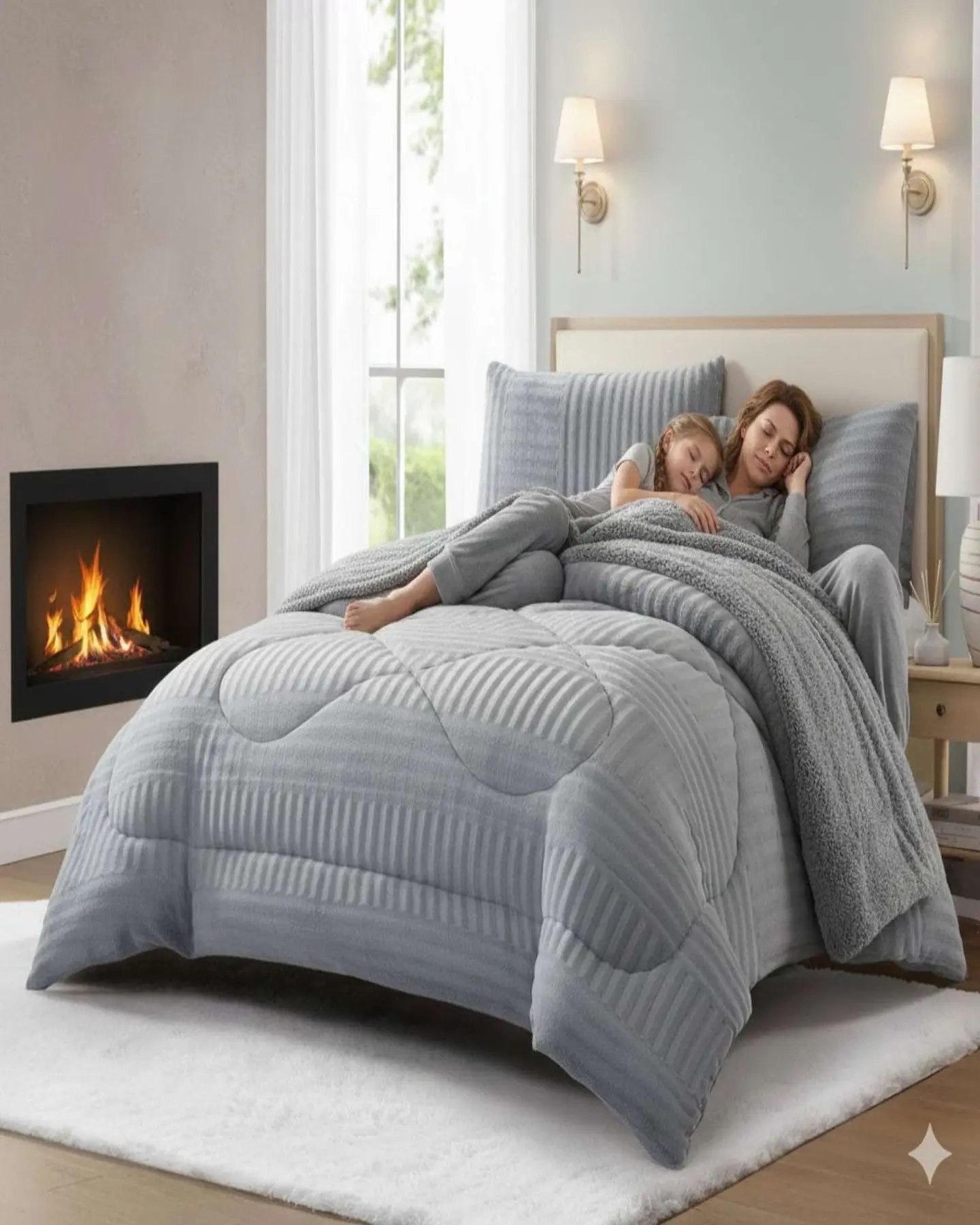 Cubrecama Plaza y Media Sherpa Chiporro Invierno Extra Suave Premium 3