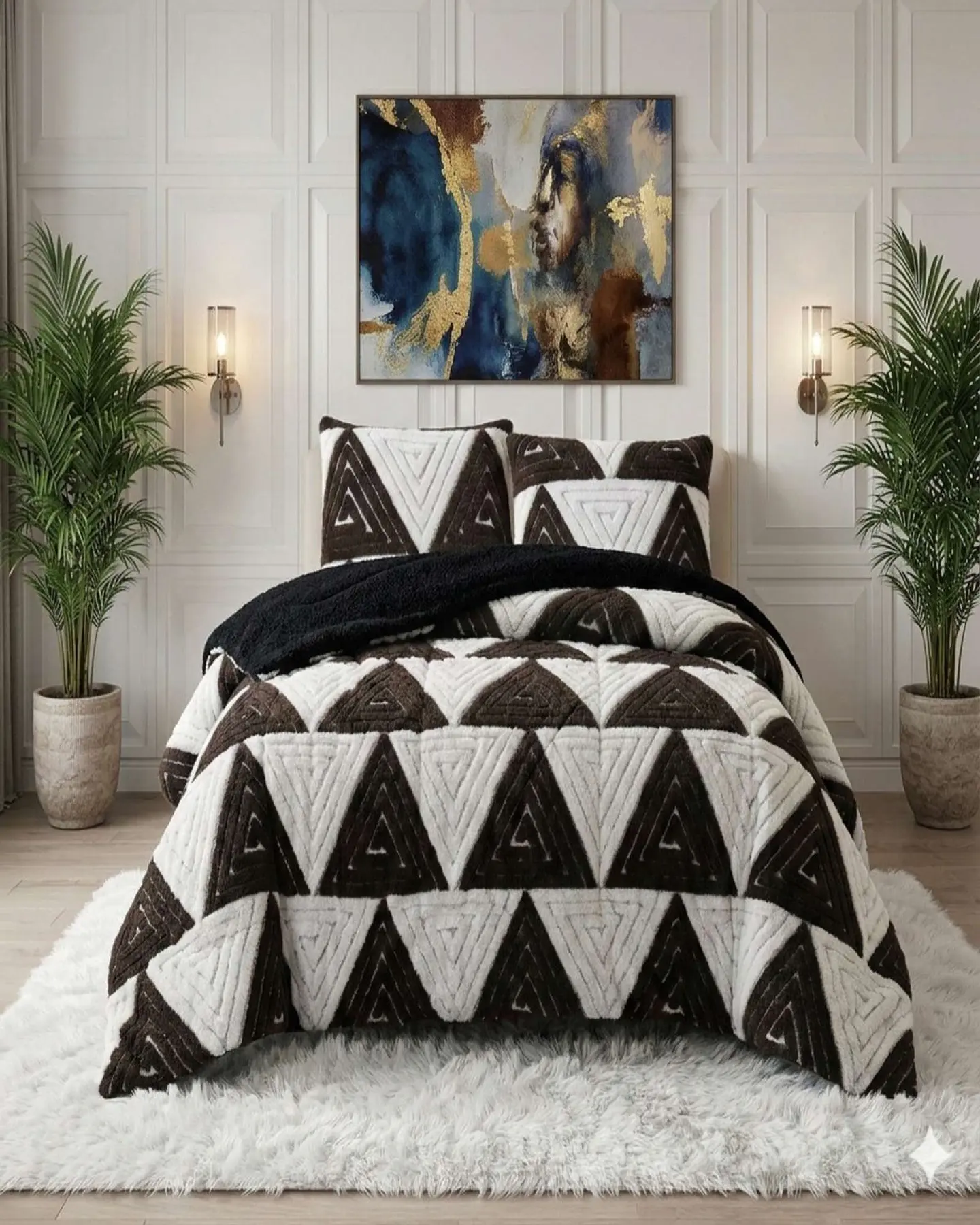 Set Cubrecama mas Sabana de Polar  Plaza y media modelo Jacquard Cutting Premium 6