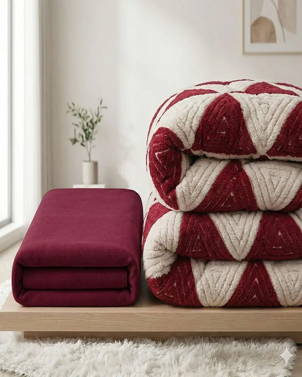 Set Cubrecama mas Sabana de Polar 2 plaza modelo Jacquard Cutting Premium 4