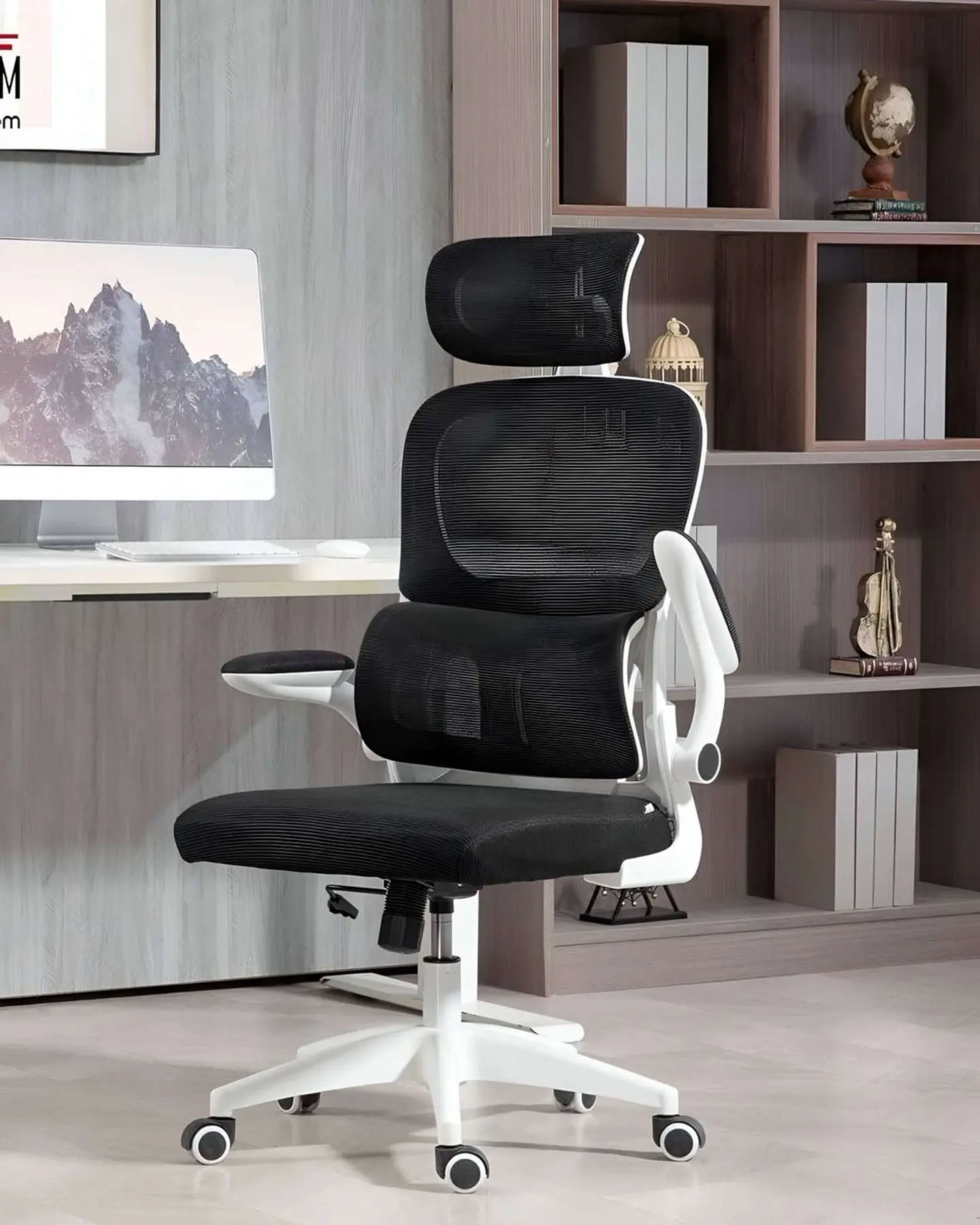Silla Ergonómica Pro Máximo Confort con Apoyacabeza Ajustable Blanca 1