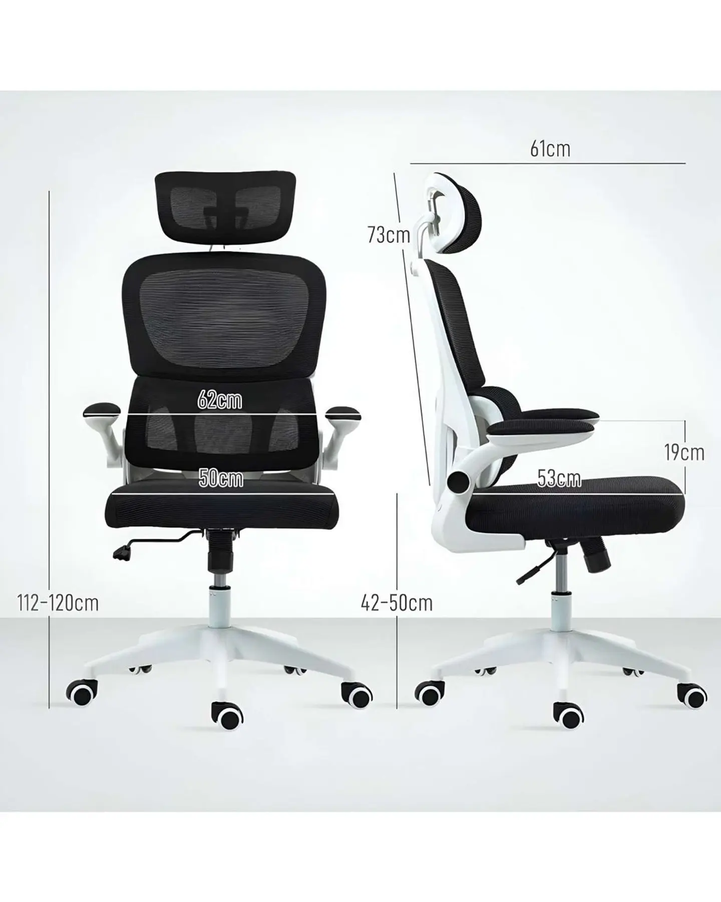 Silla Ergonómica Pro Máximo Confort con Apoyacabeza Ajustable Blanca 7