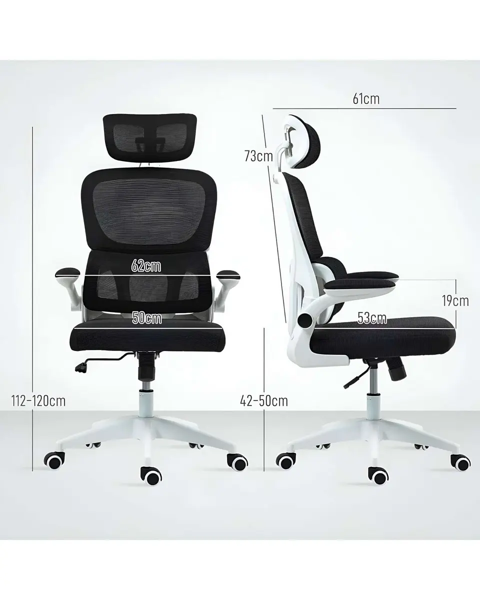 Silla Ergonómica Pro Máximo Confort con Apoyacabeza Ajustable Blanca 7