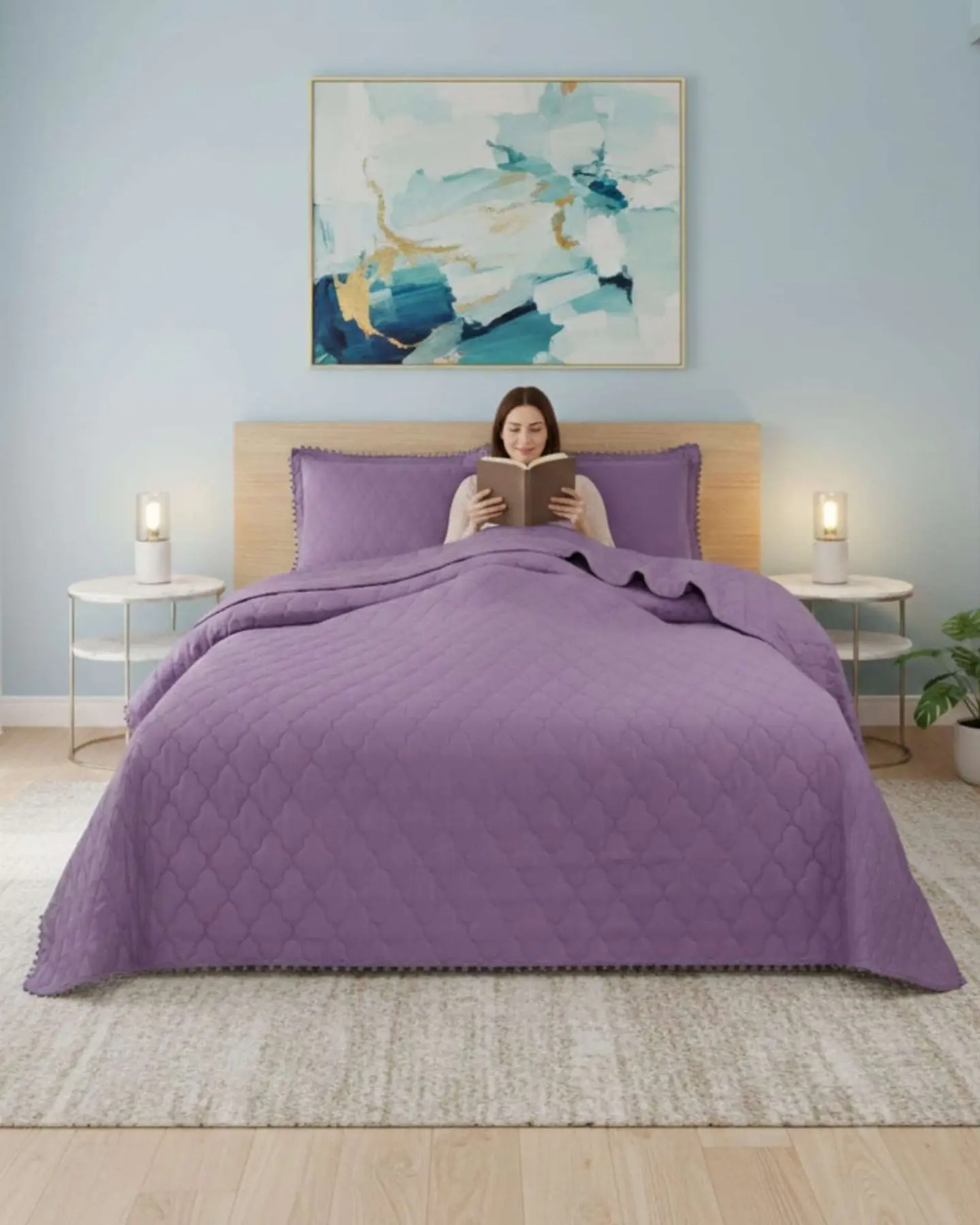 Cobertores de Verano-Primavera con Diseño de Pompon 2 plazas 1