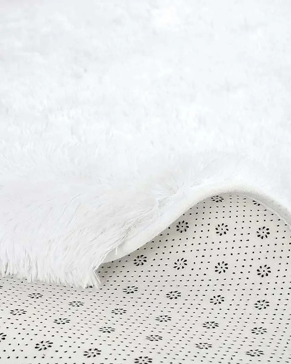 Alfombra Redonda de Pelo Suave Shaggy 150 cm 5
