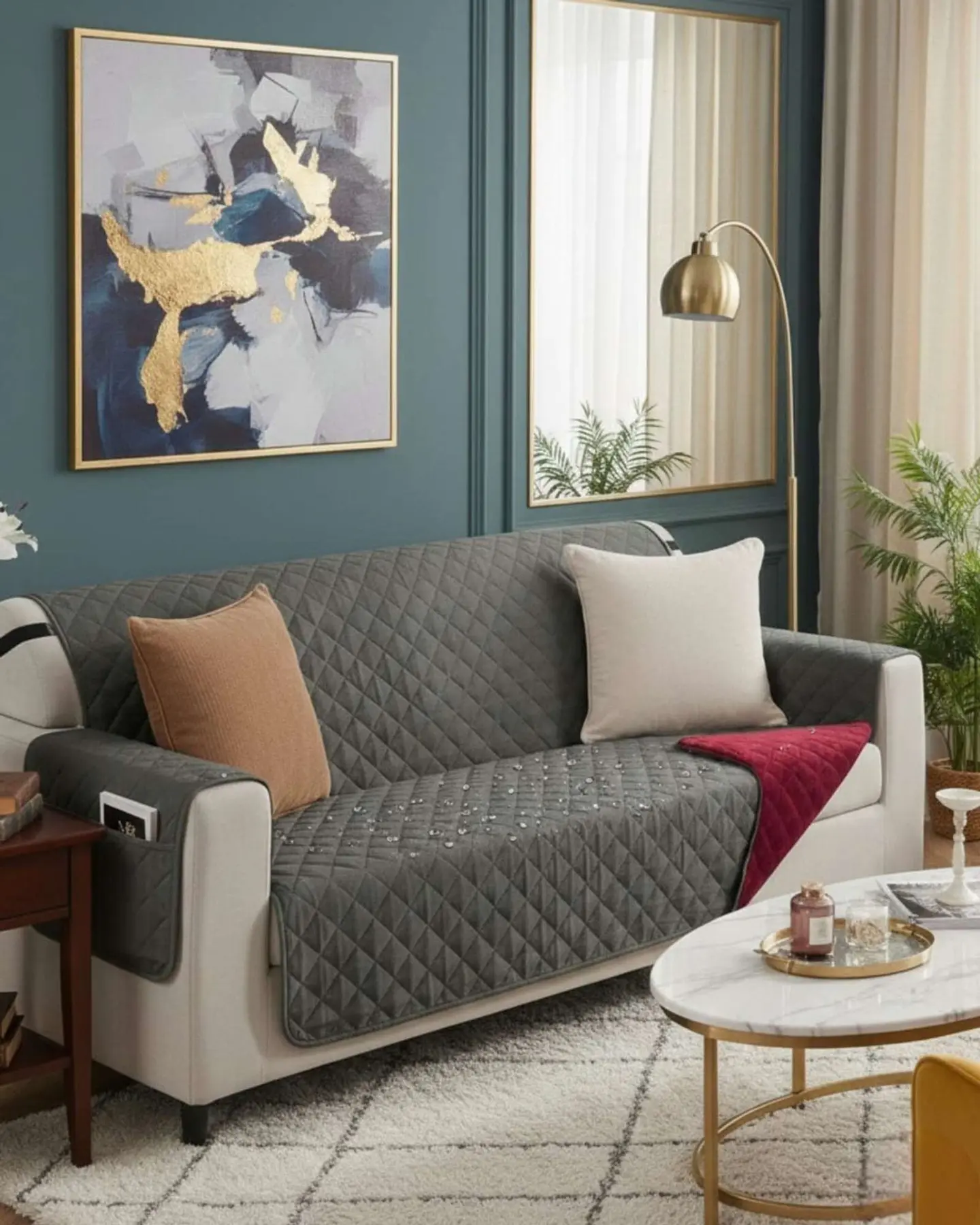 Cubre sillon reversibles con bolsas 3 Cuerpos 1