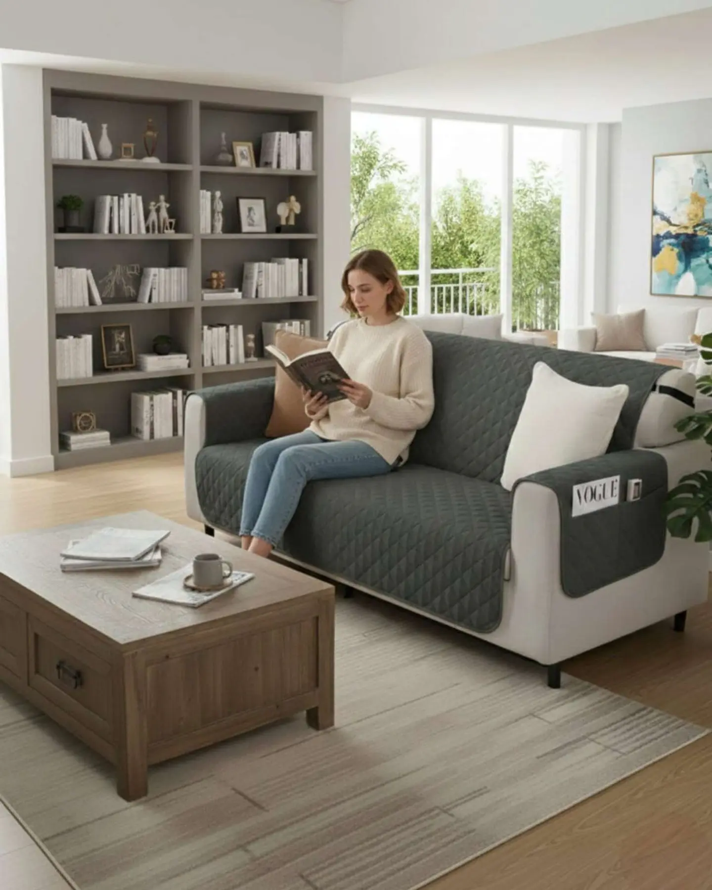 Cubre sillon reversibles con bolsas 3 Cuerpos 5