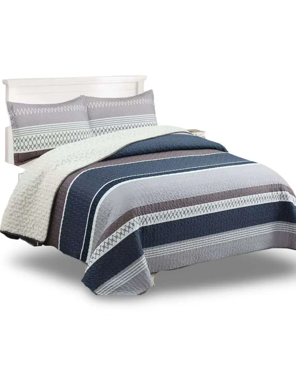 Cubrecama Quilt Con Sherpa Plaza y Media Diseño Elegante 180x230cm 5